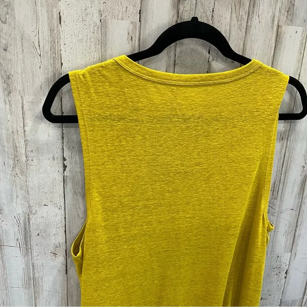Aerie Linen Blend Mustard Yellow Sheath Dress Cover Up